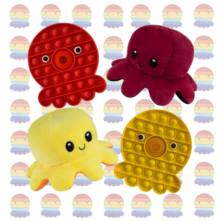 octopop and octopus red and yellow