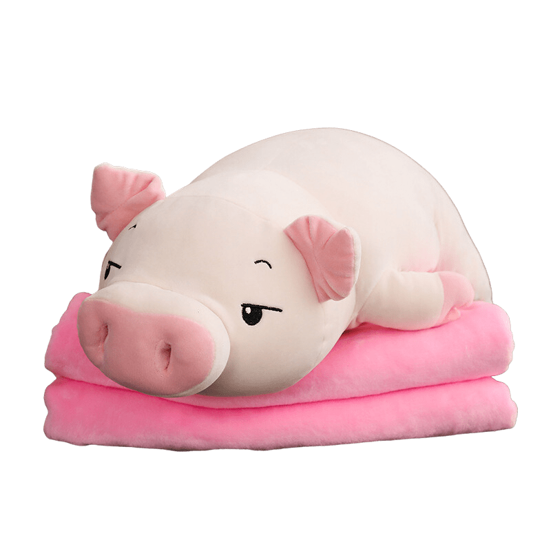 Oreiller de cou de cochon, peluche animal rose dessin animé