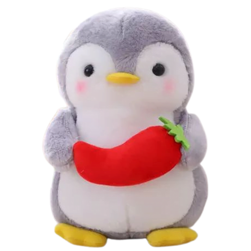 Pingouin kawaii peluche moelleuse fleur - Univers Peluche